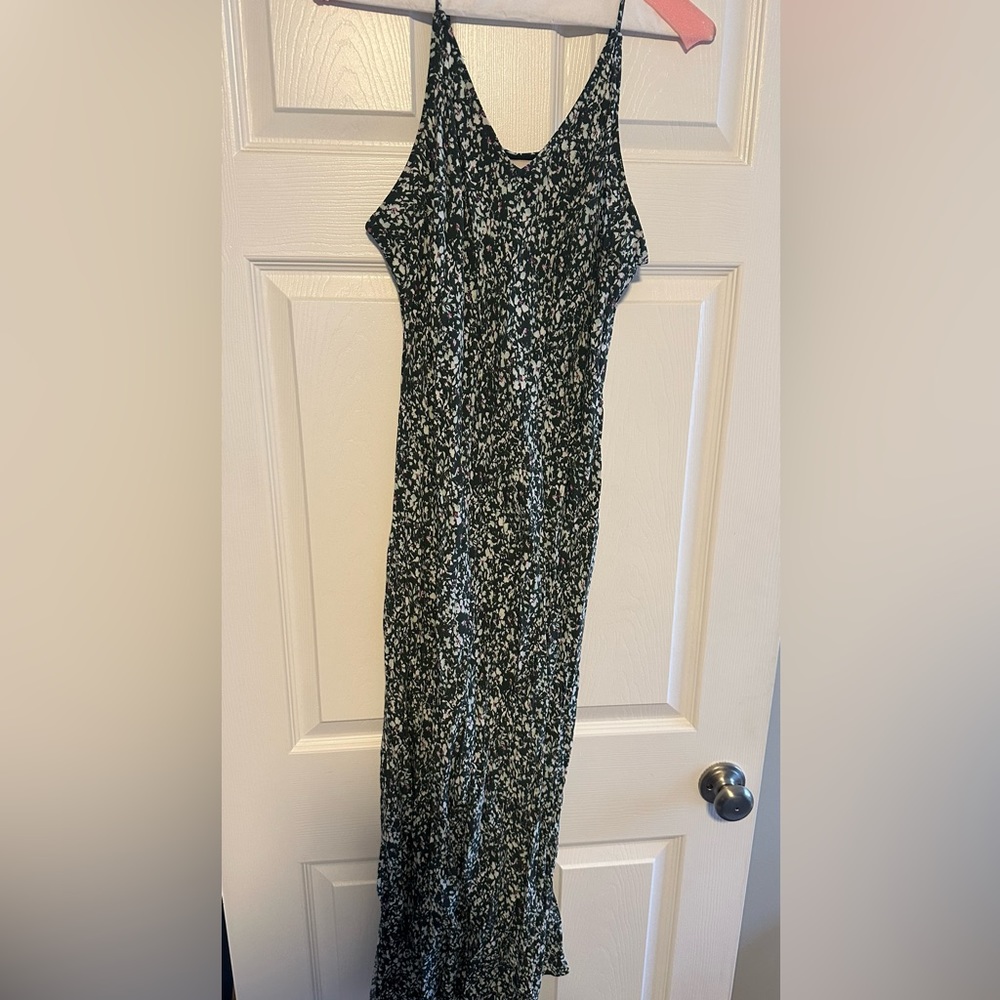 Floral summer maxi dress with racer back strap